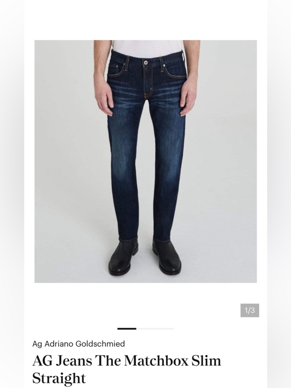 Ag Adriano Goldschmied Slim Straight Jeans - Dark Indigo
